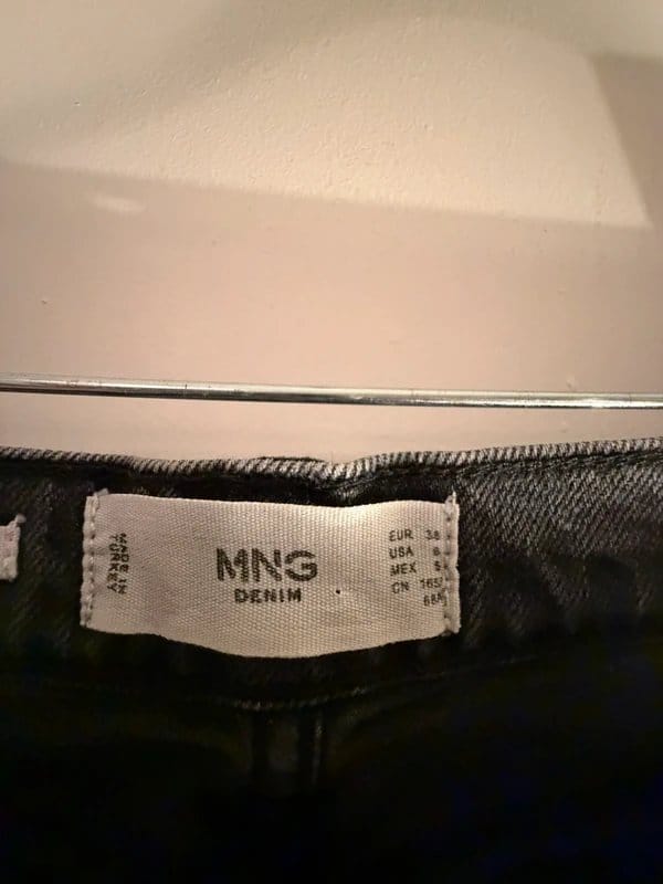 Mango Dark Grey Straight Leg Jeans – Size UK 8 / EU 36