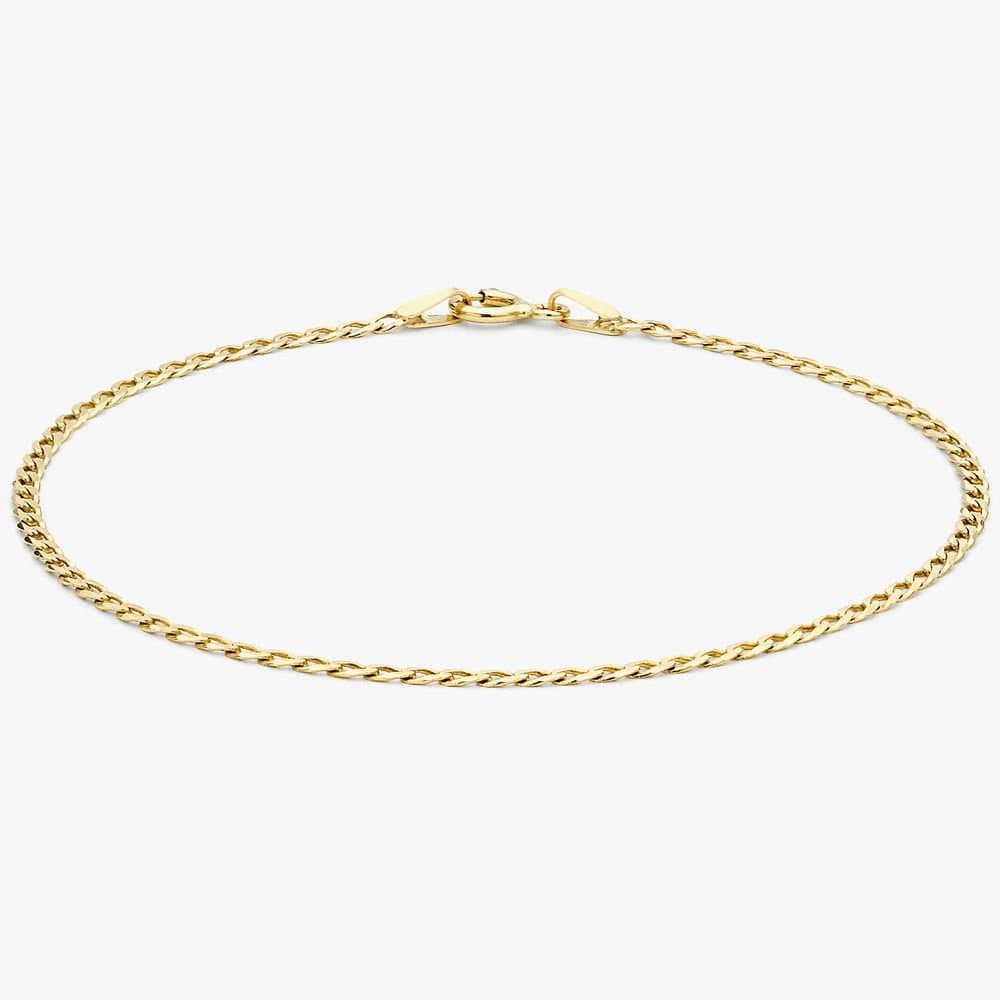T.H.Baker T.H.Baker Women's 9ct Yellow Gold 18cm Flat Curb Chain Bracelet 1.23.1741