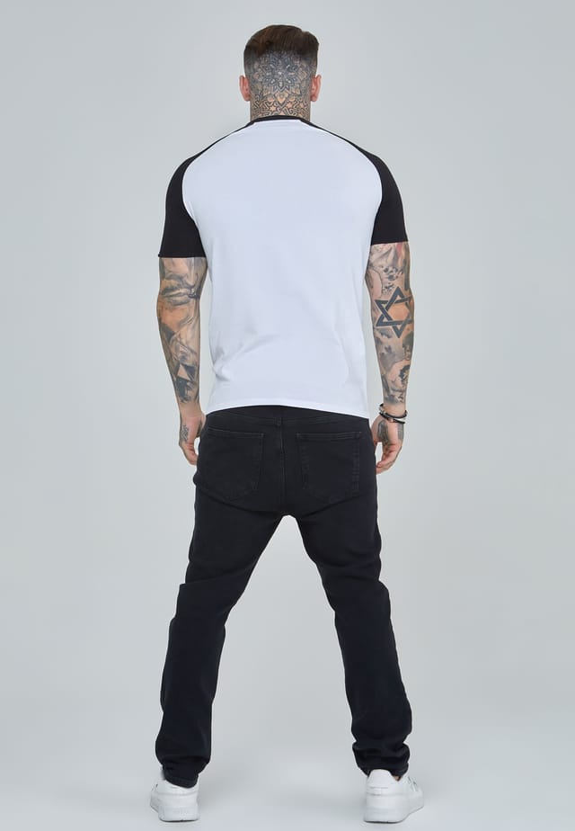 SikSilk SikSilk Men's Raglan T-Shirt in White - 3