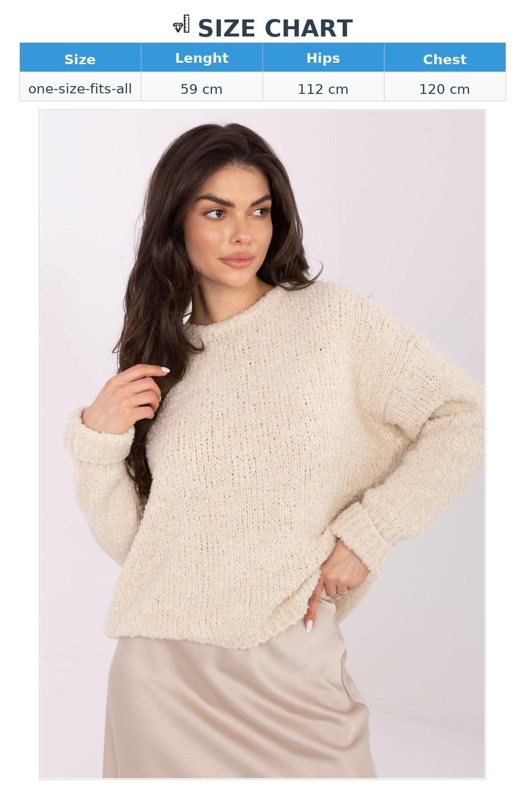 Love Lace Love Lace Women's Textured Round Neck Cozy Knit Sweater in Beige - 4