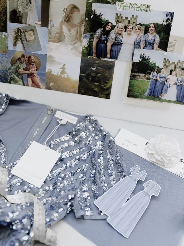 Maya Deluxe Maya Deluxe Women's Belted Stripe Embellished Maxi Dress in Blue - 3