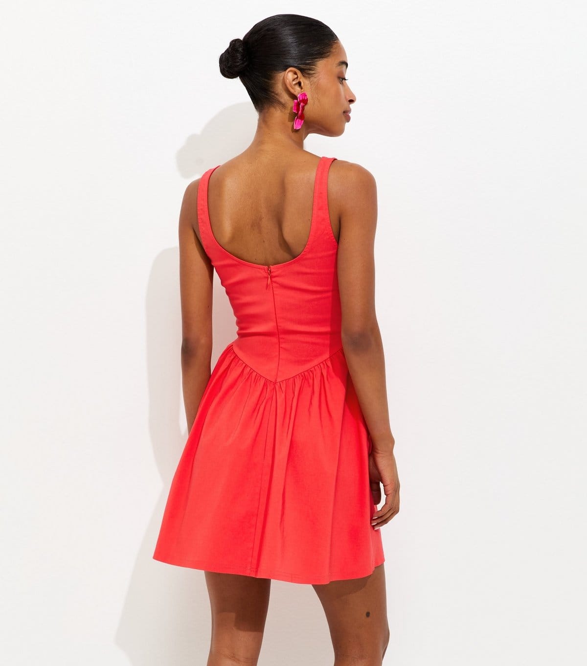 New Look Women's Red V-Shaped Waist Mini Dress New Look - 4