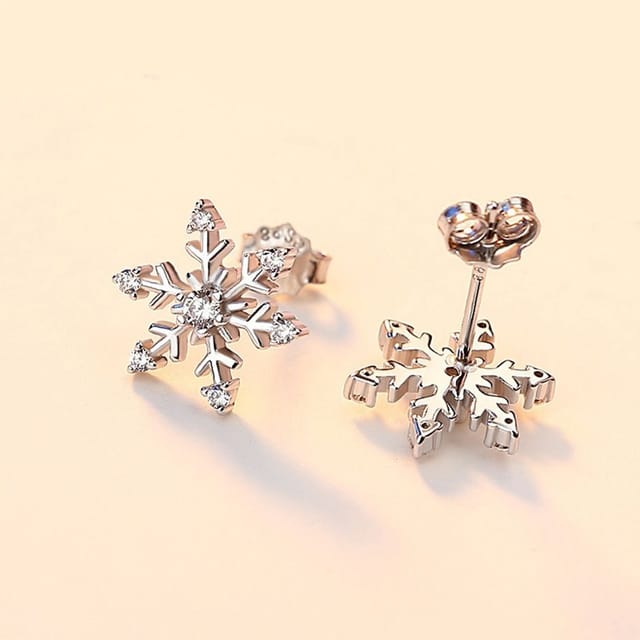 Lovii Lovii Women's 925 Sterling Silver Snowflake Stud Earrings - 3