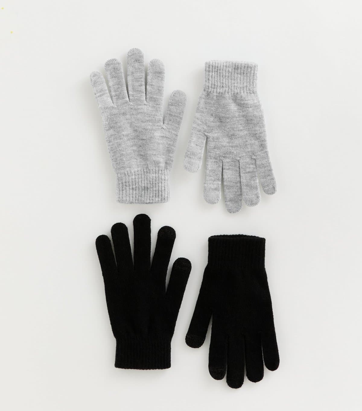 New Look Black and Grey Pack of 2 Magic Gloves New Look