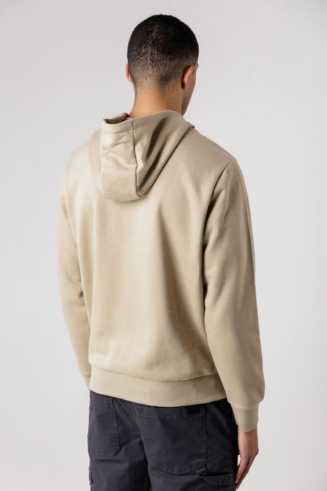 Tokyo Laundry Tokyo Laundry Men's Brushed Back Fleece Hoody with Small Chest Logo in Beige - 2