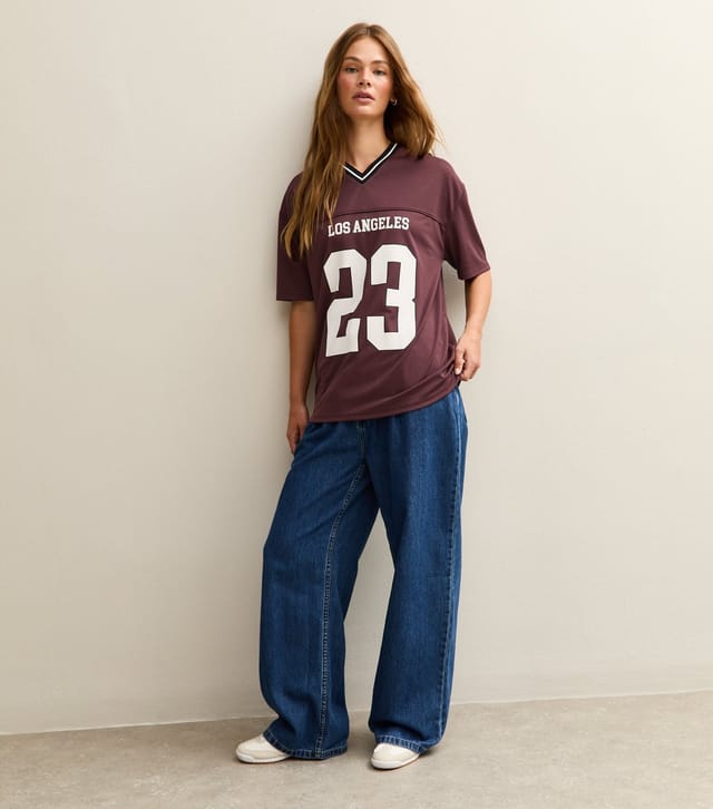 New Look Women's Brown LA Print Football T-shirt New Look - 2