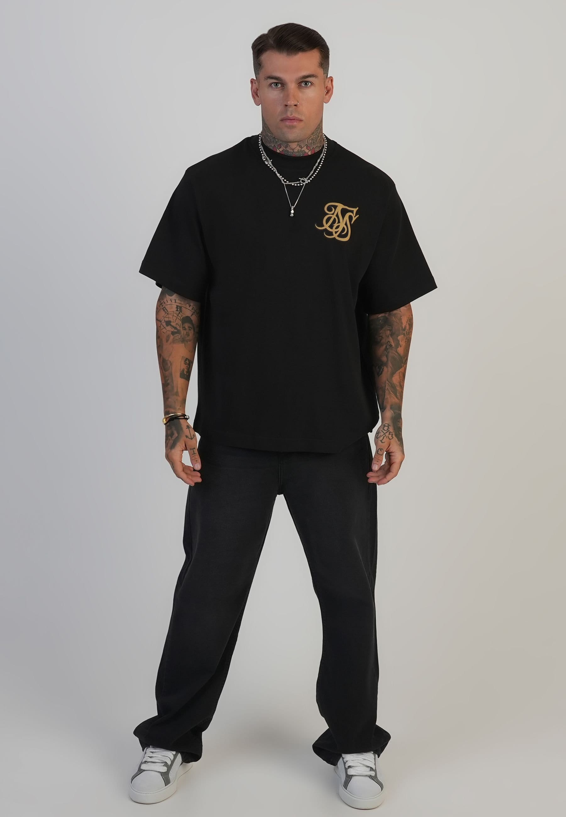 SikSilk SikSilk Men's Logo T-Shirt in Black - 4