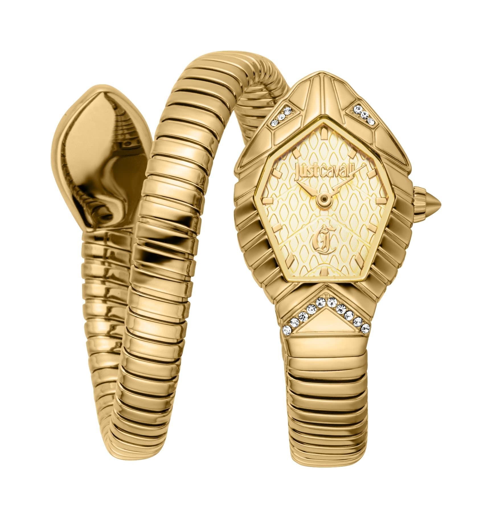 Just Cavalli Just Cavalli Women's Signature Snake Speranza Fashion Watch Yellow Gold Diamond JC1L356M0025