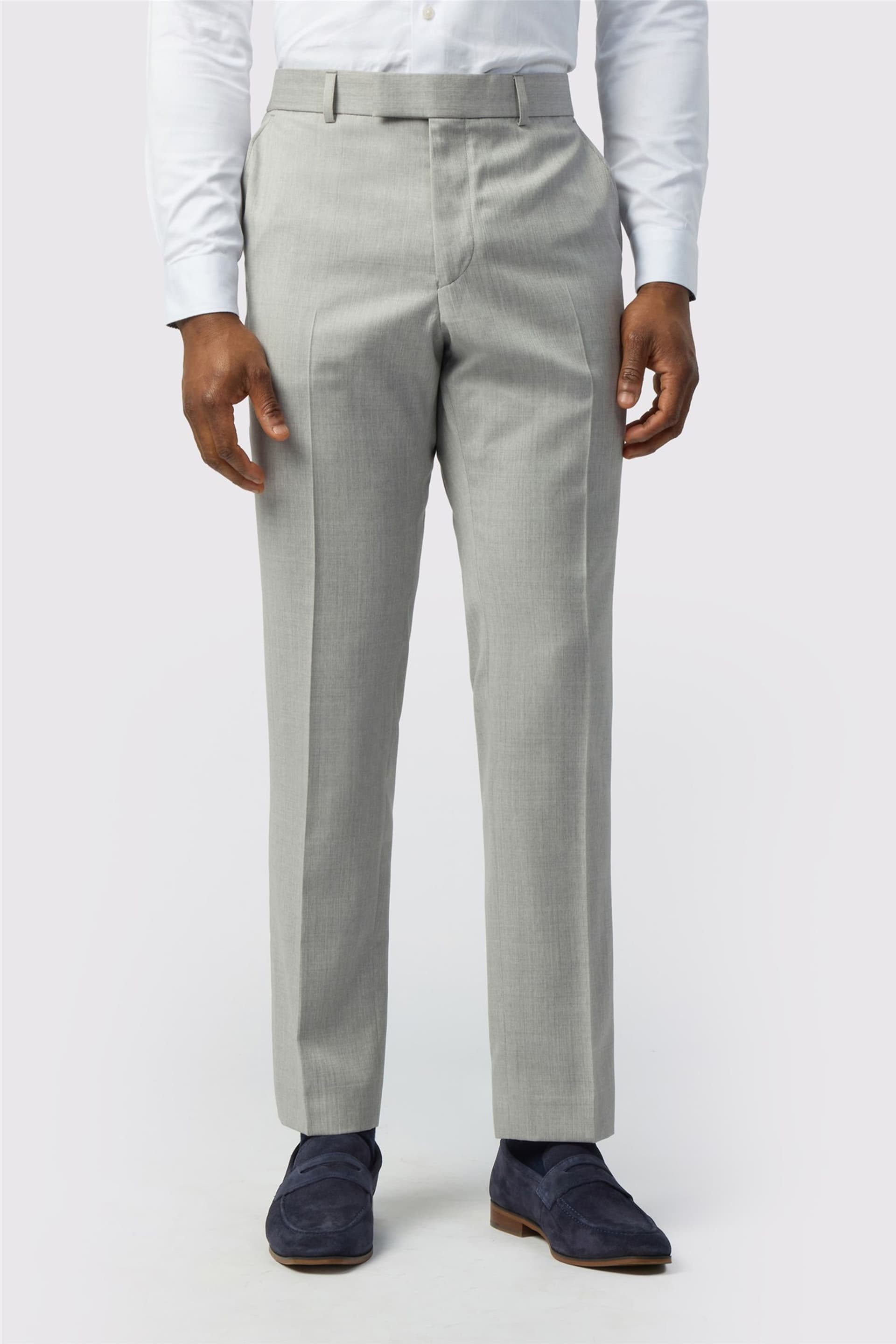 Ted Baker Ted Baker Men's Flat Fronted Tailored Suit Trousers in Silver
