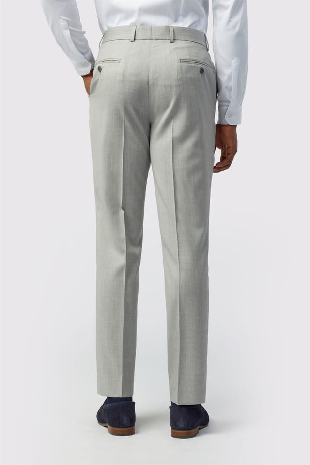 Ted Baker Ted Baker Men's Flat Fronted Tailored Suit Trousers in Silver - 2
