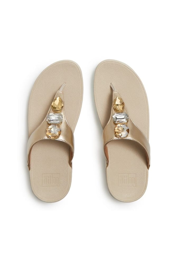FitFlop FitFlop Women's Lulu Ultra-Jewel Toe-Post Sandals in Gold - 3