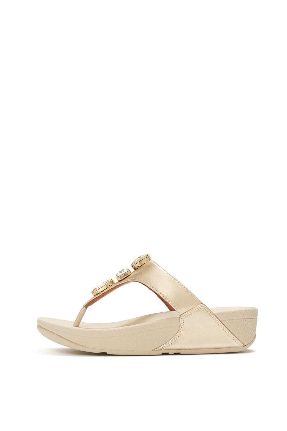 FitFlop FitFlop Women's Lulu Ultra-Jewel Toe-Post Sandals in Gold - 4