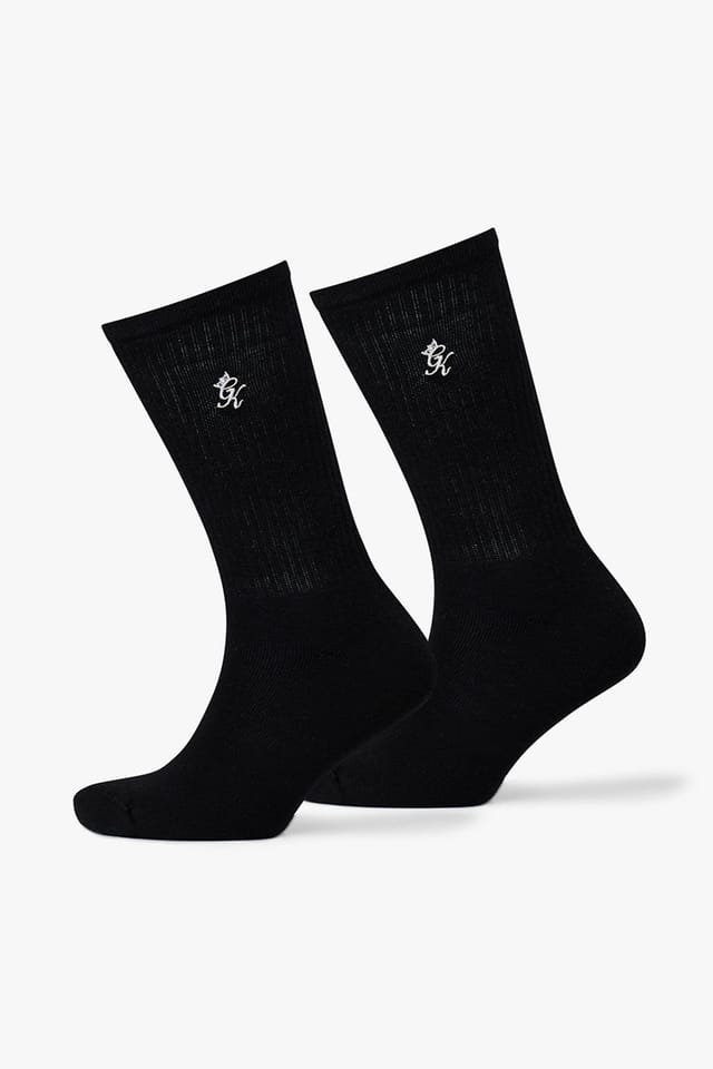 Gym King GYM KING Men's Core Sock (2Pk) Black/White in Black - 2