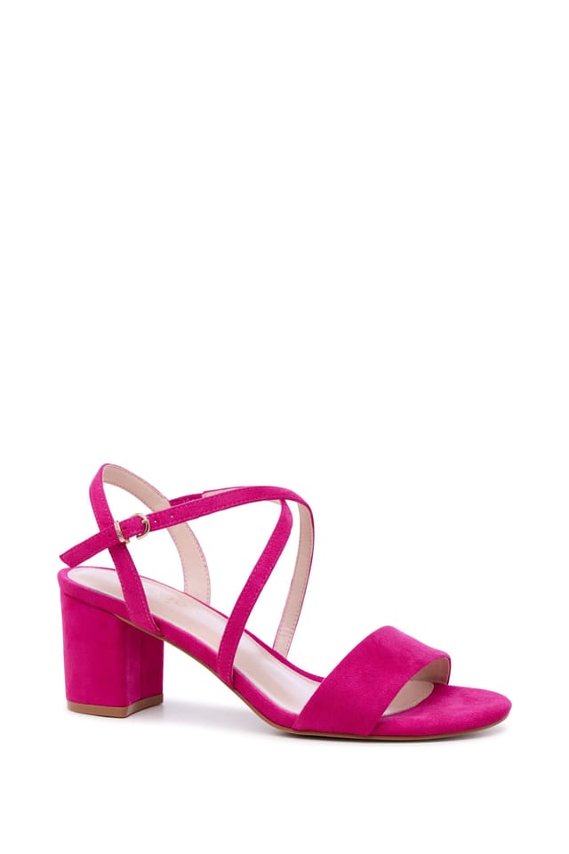 Paradox London Paradox London Women's Honeysilk' Wide Fit Block Heel Sandals in Fuchsia - 2