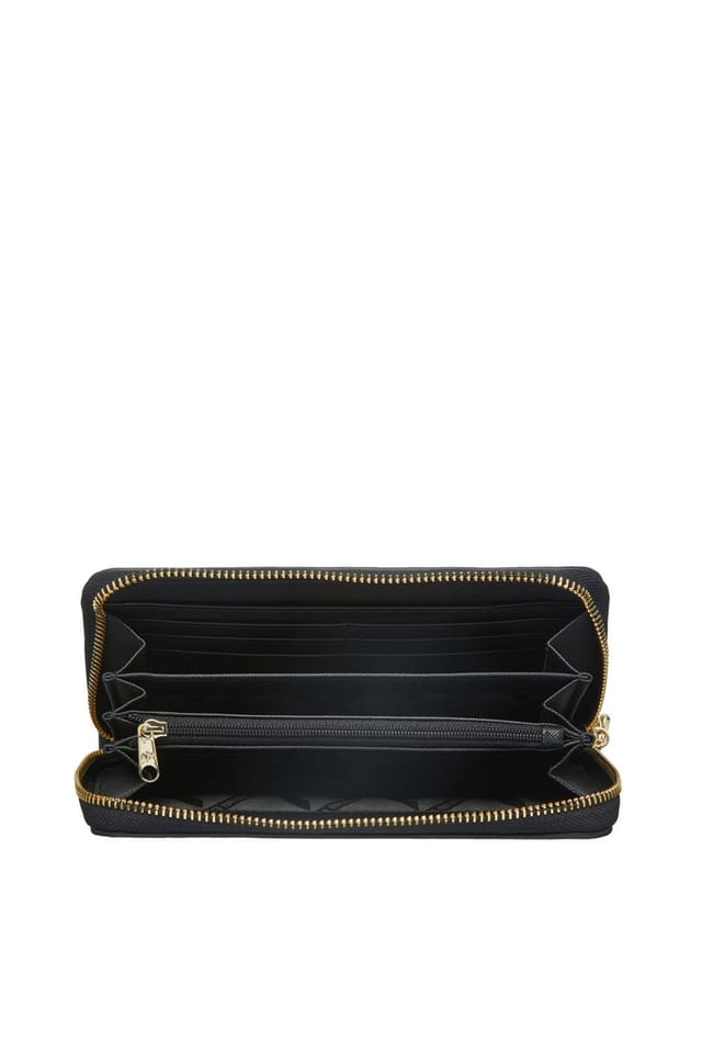 Armani Exchange Armani Exchange Women's Jane All Over Print Large Zip Around Wallet Black - 2