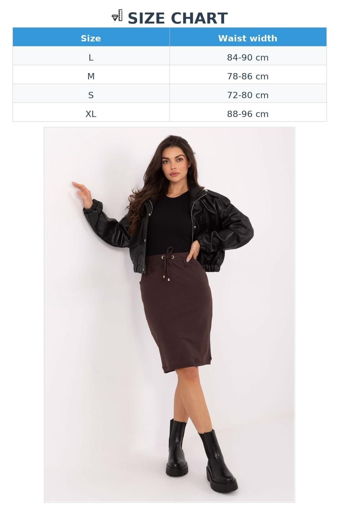 Love Lace Love Lace Women's Casual Cotton Elastane Skirt with Pockets in Brown - 4