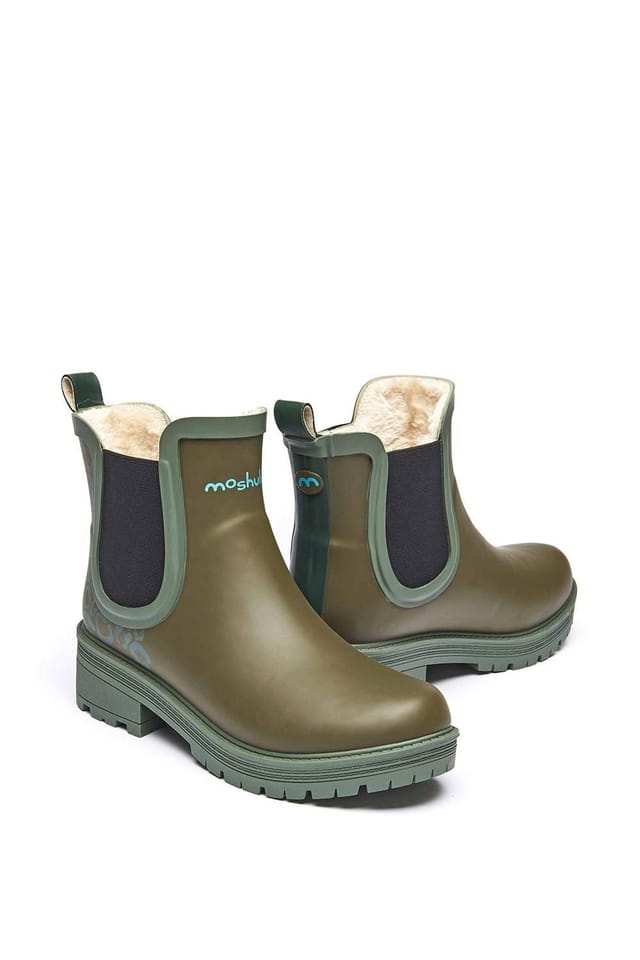 Moshulu Moshulu Women's 'Swale' Faux Fur Lined Wellies in Green - 2
