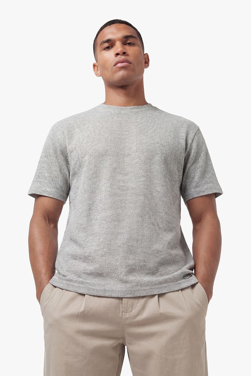 Luke 1977 Luke 1977 Men's Davenport Waffle Relax Fit T-shirt in Light Grey - 3