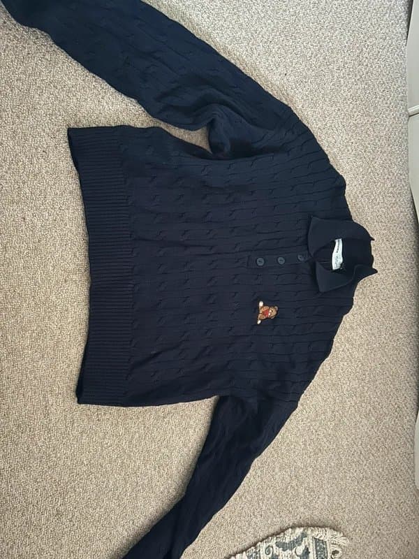 Bershka Navy blue Bershka knitted jumper