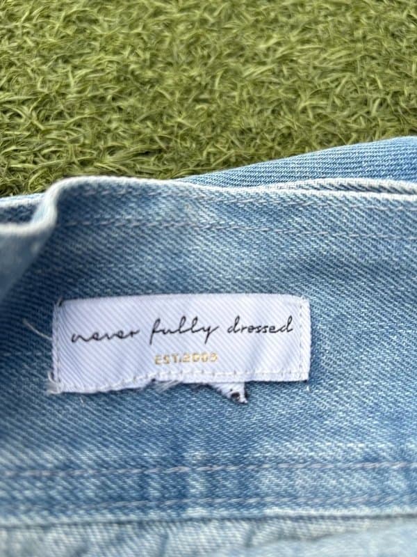 Never Fully Dressed Never fully dressed denim wrap around midi skirt size 14