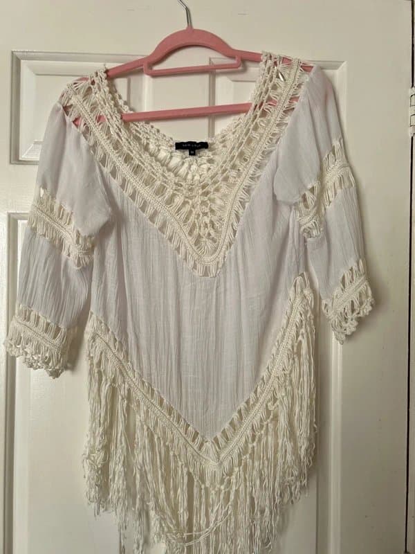 New Look New Look crochet style beach holiday dress cover up size 10