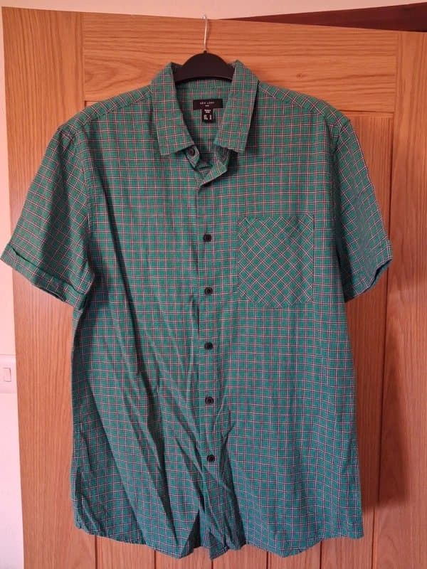 New Look New Look Men Green Check Short Sleeve Shirt