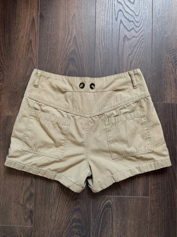 Denim Co Vintage 2000s beige utility khakis cargo shorts low rise button details - UK 10