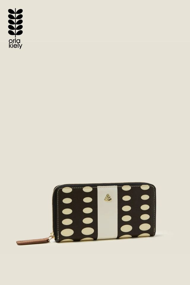 Orla Kiely Orla Kiely Women's Forget Me Not Wallet - Optical Oval Mocha in Brown - 2