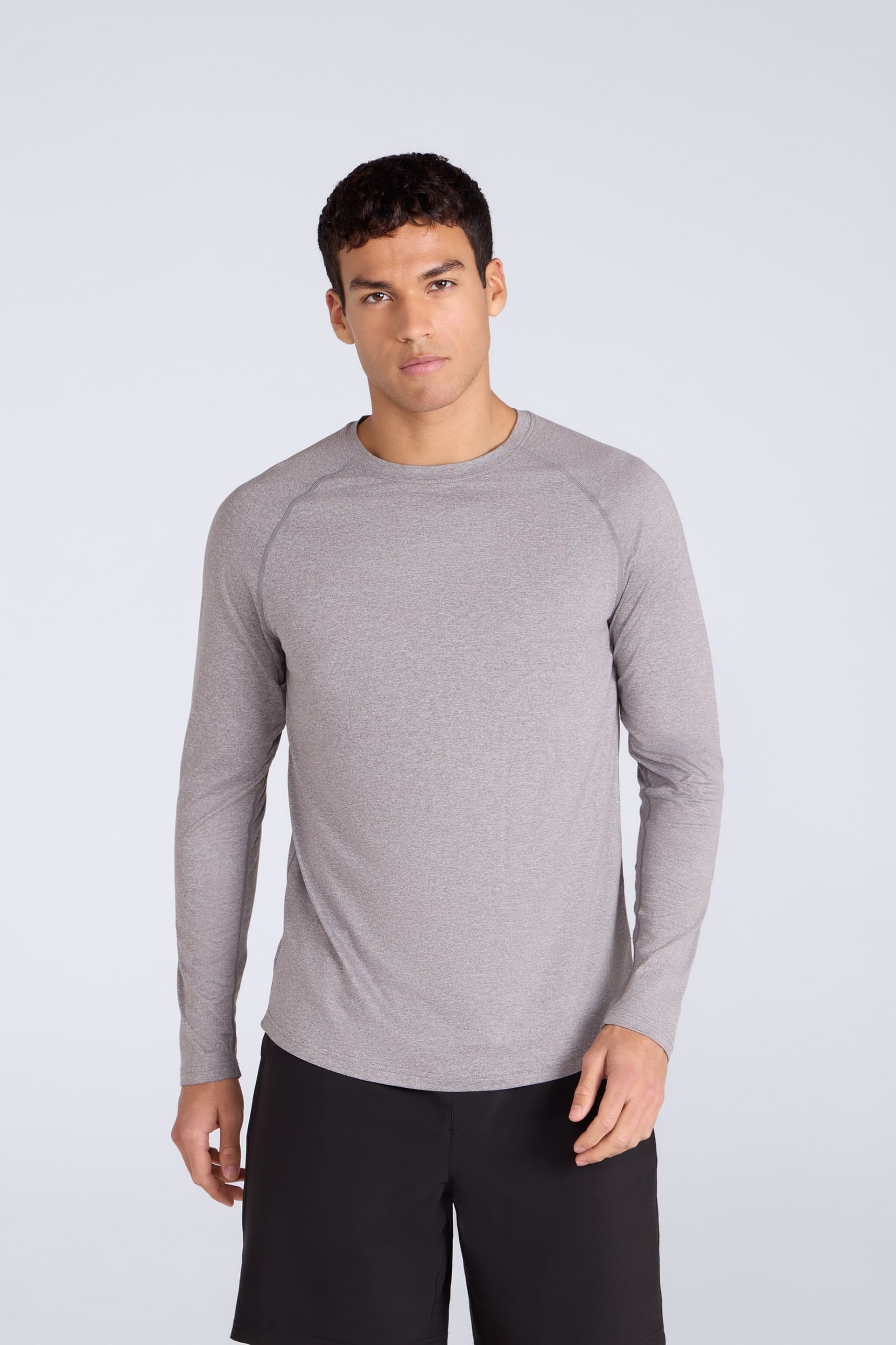 Animal Animal Men's Soft Lightweight Casual Long Sleeve Tee Comfy Quick Dry Active T-Shirt in Charcoal
