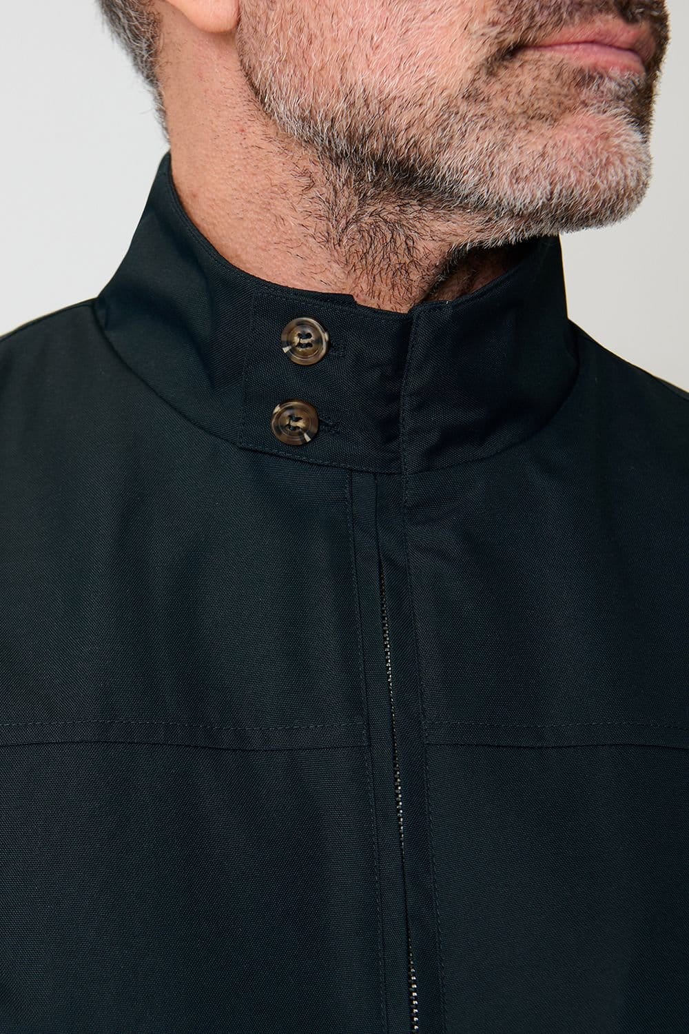 Saltwell Saltwell Men's Showerproof Funnel Neck Harrington Jacket in Dark Navy - 4