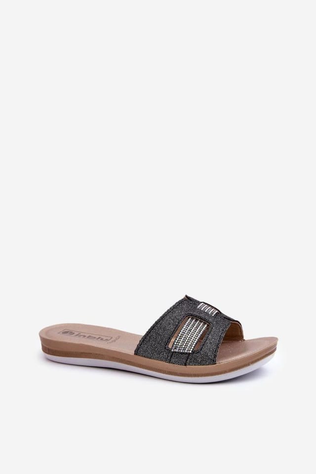 Love Lace Love Lace Women's INBLU Lightweight Flip Flops with Insole Flat Sole in Black - 2