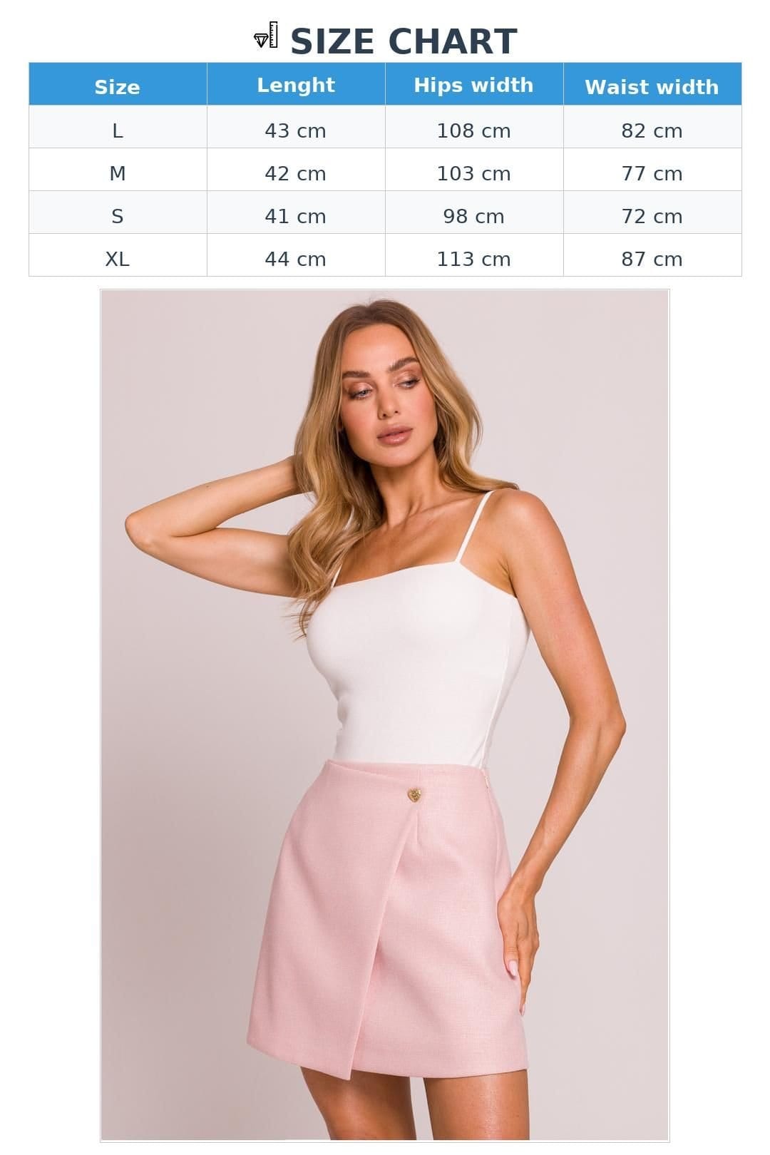Love Lace Love Lace Women's Trapeze Mini Skirt with Heart Button in Pink - 4
