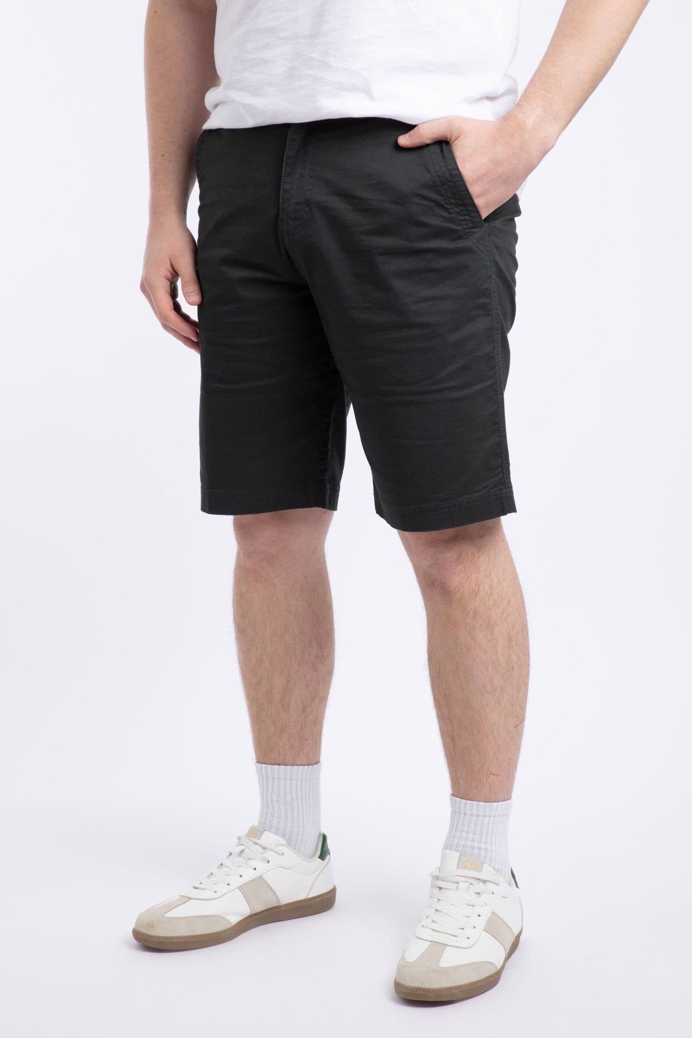 Weird Fish Weird Fish Men's Rayburn Cotton Flat Front Shorts in Jet Black