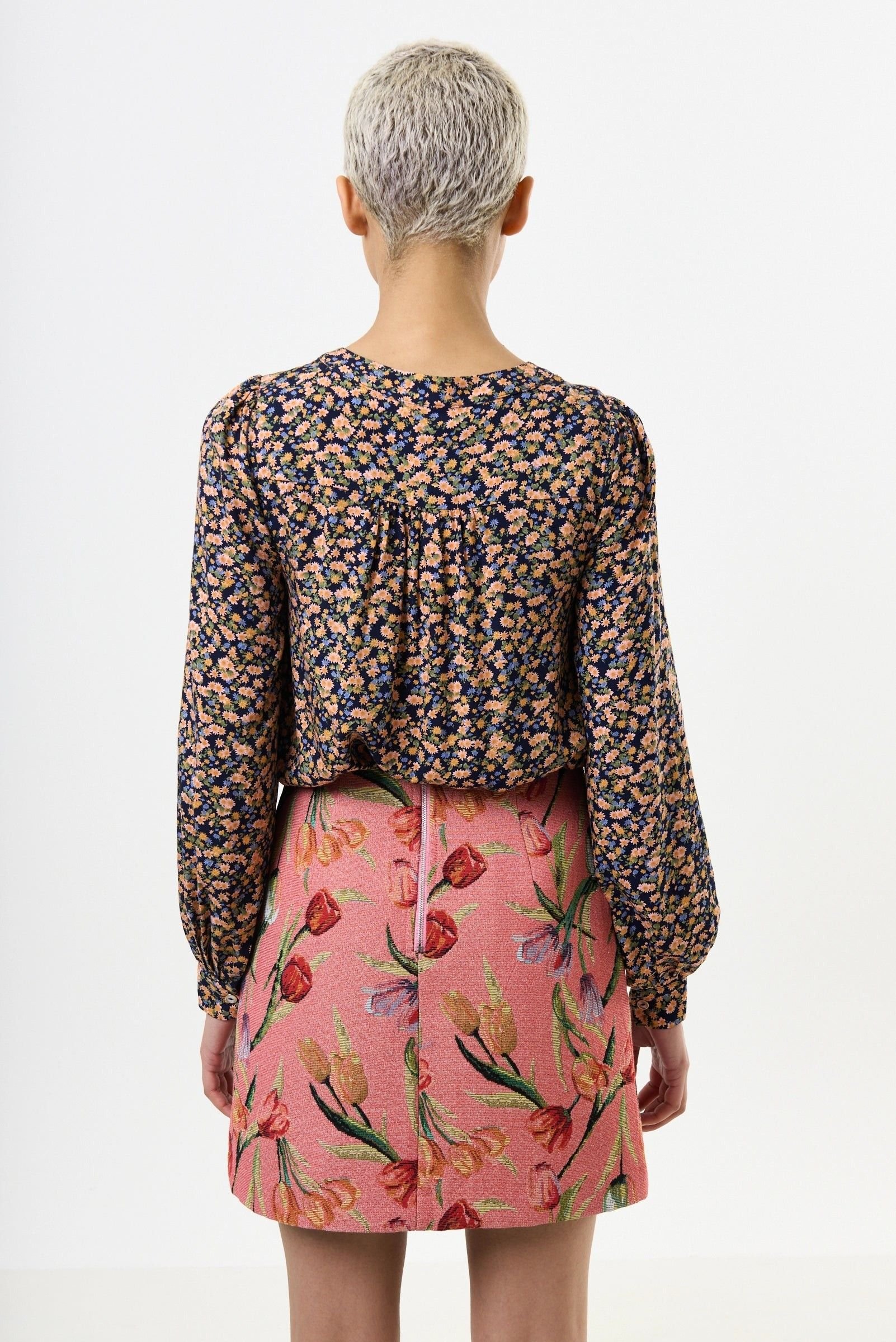 Louche Louche Women's Aubin Tulip Jacquard A-line Mini Skirt - Pink - 3