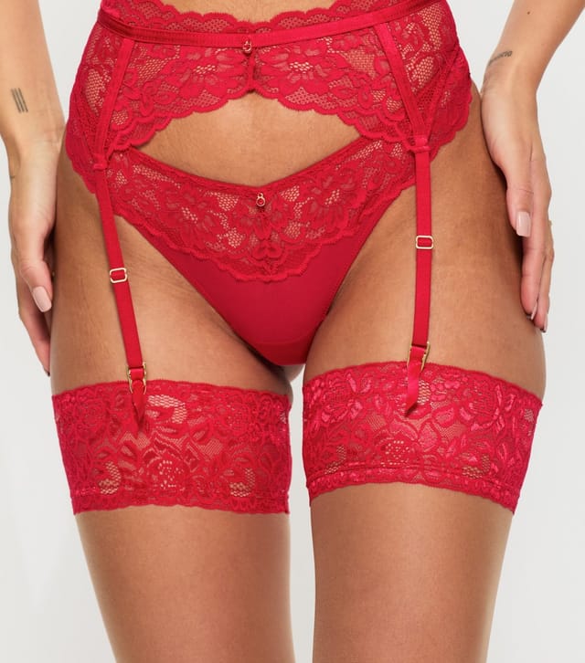Ann Summers Women's Red Lace Suspender Belt Ann Summers New Look - 2