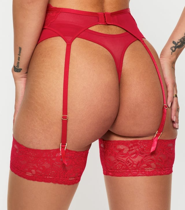 Ann Summers Women's Red Lace Suspender Belt Ann Summers New Look - 3