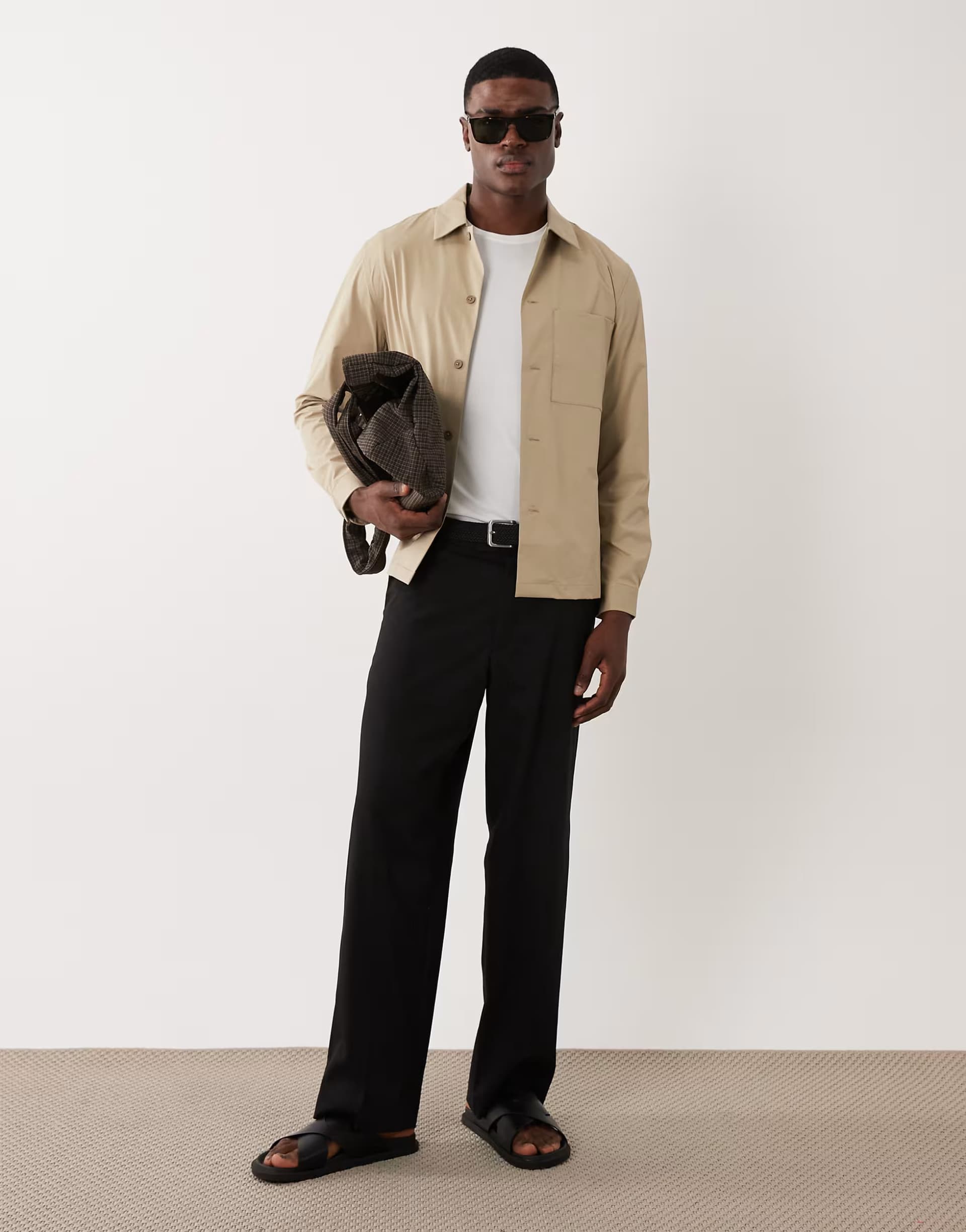 ASOS Mango performance crease proof breathable jacket in stone