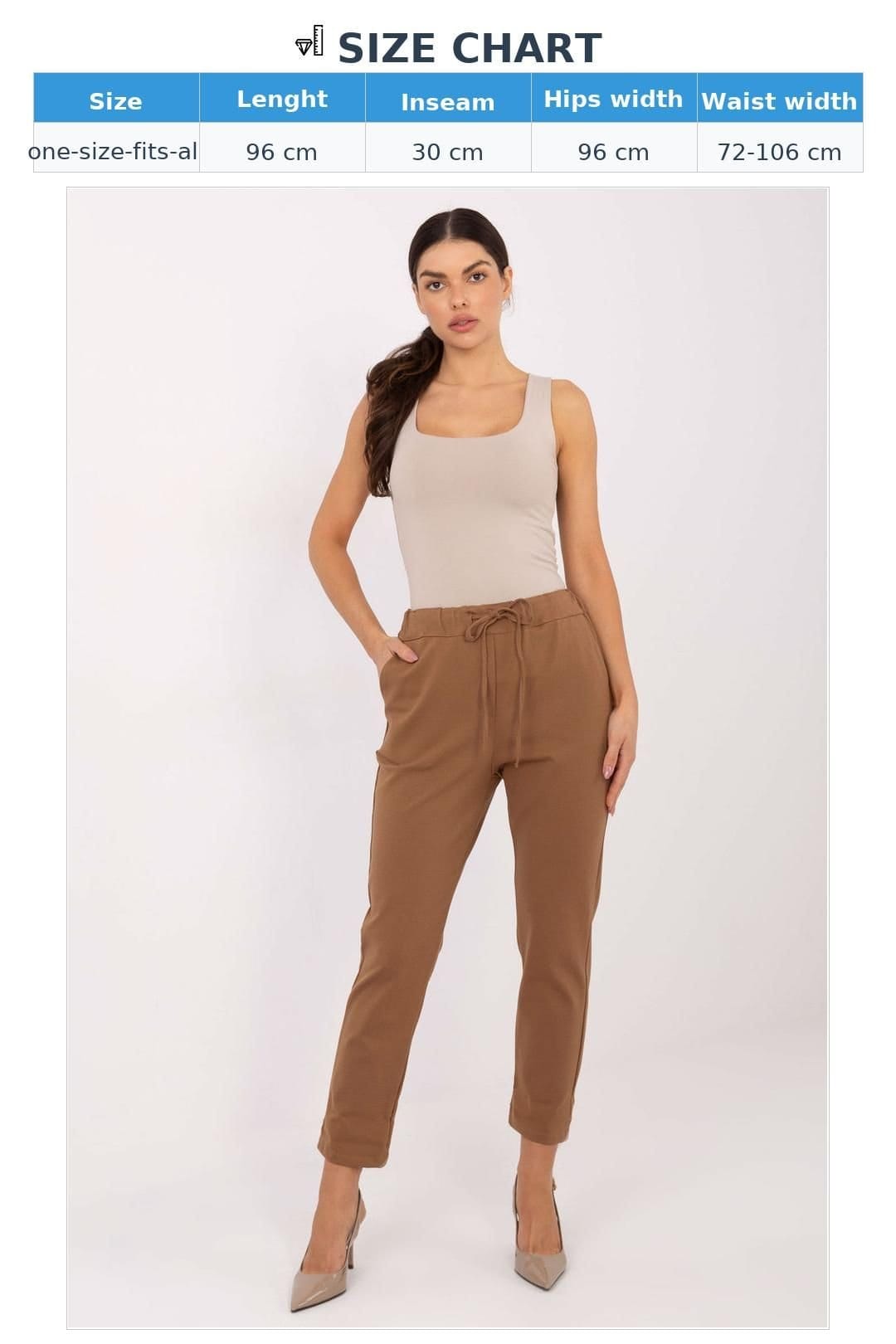 Love Lace Love Lace Women's Casual High Waisted Tapered Trouser in Brown - 4