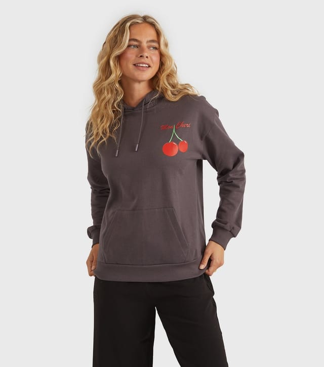Custard Women's Clothing Dark Grey Mon Cheri Hoodie Custard New Look - 2