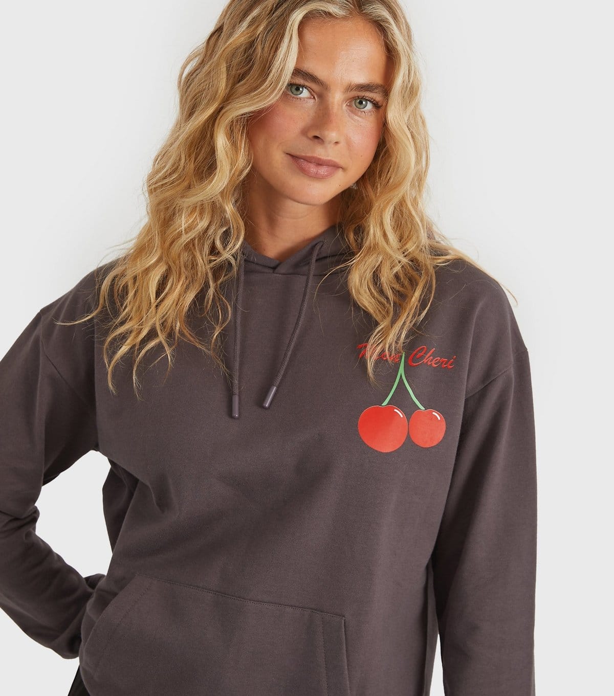 Custard Women's Clothing Dark Grey Mon Cheri Hoodie Custard New Look - 4