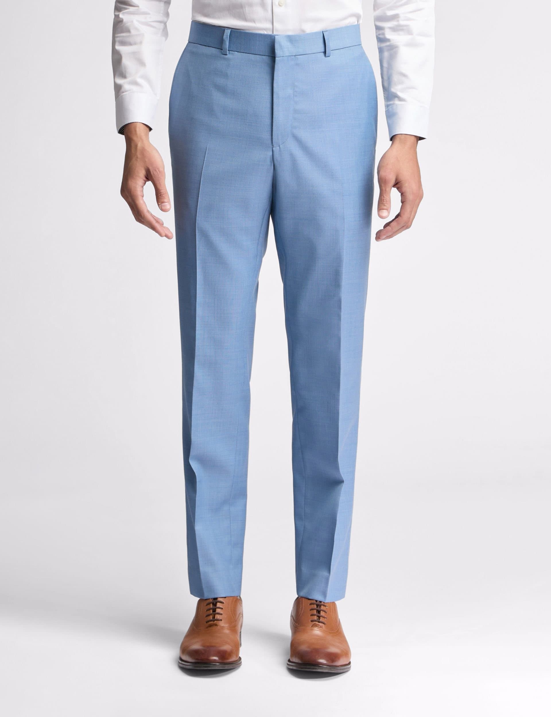 Ted Baker Ted Baker Men's Tilson Slim Fit Airforce Blue Sharkskin Suit Trouser