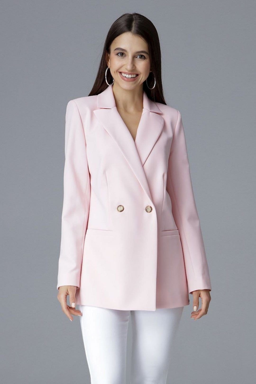 Love Lace Pink Fitted V Neck Waist Jacket