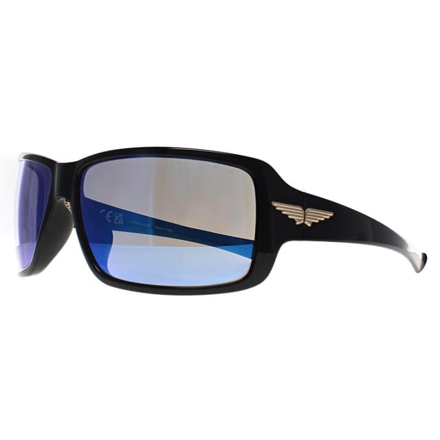 Police Police Men's Square Shiny Black Smoke Mirror Blue SPLN37M Tailwind 5 - 2