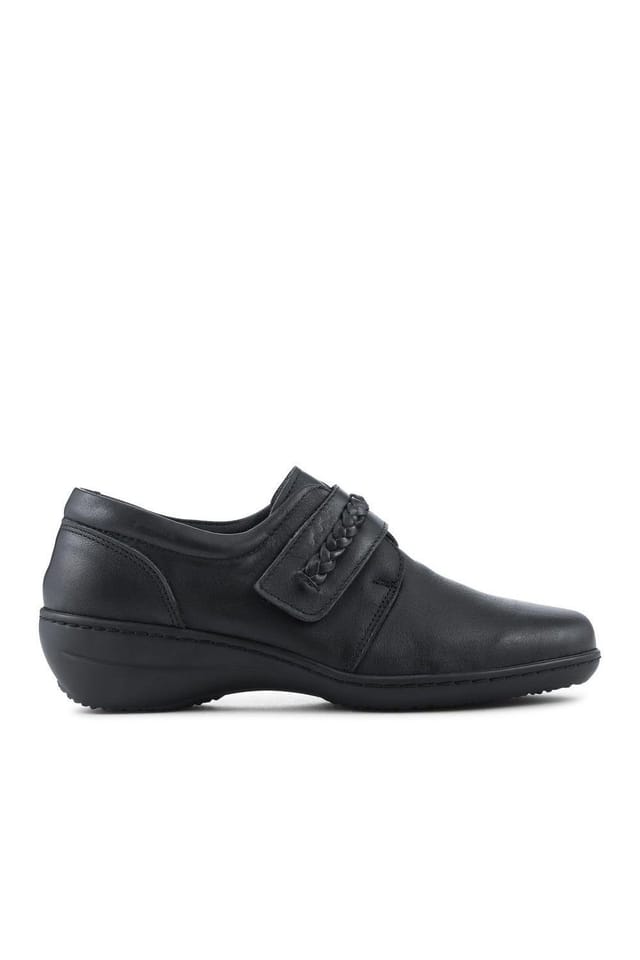 Pavers Pavers Women's Loretta Leather Adjustable Fit Monk Shoes in Black - 2