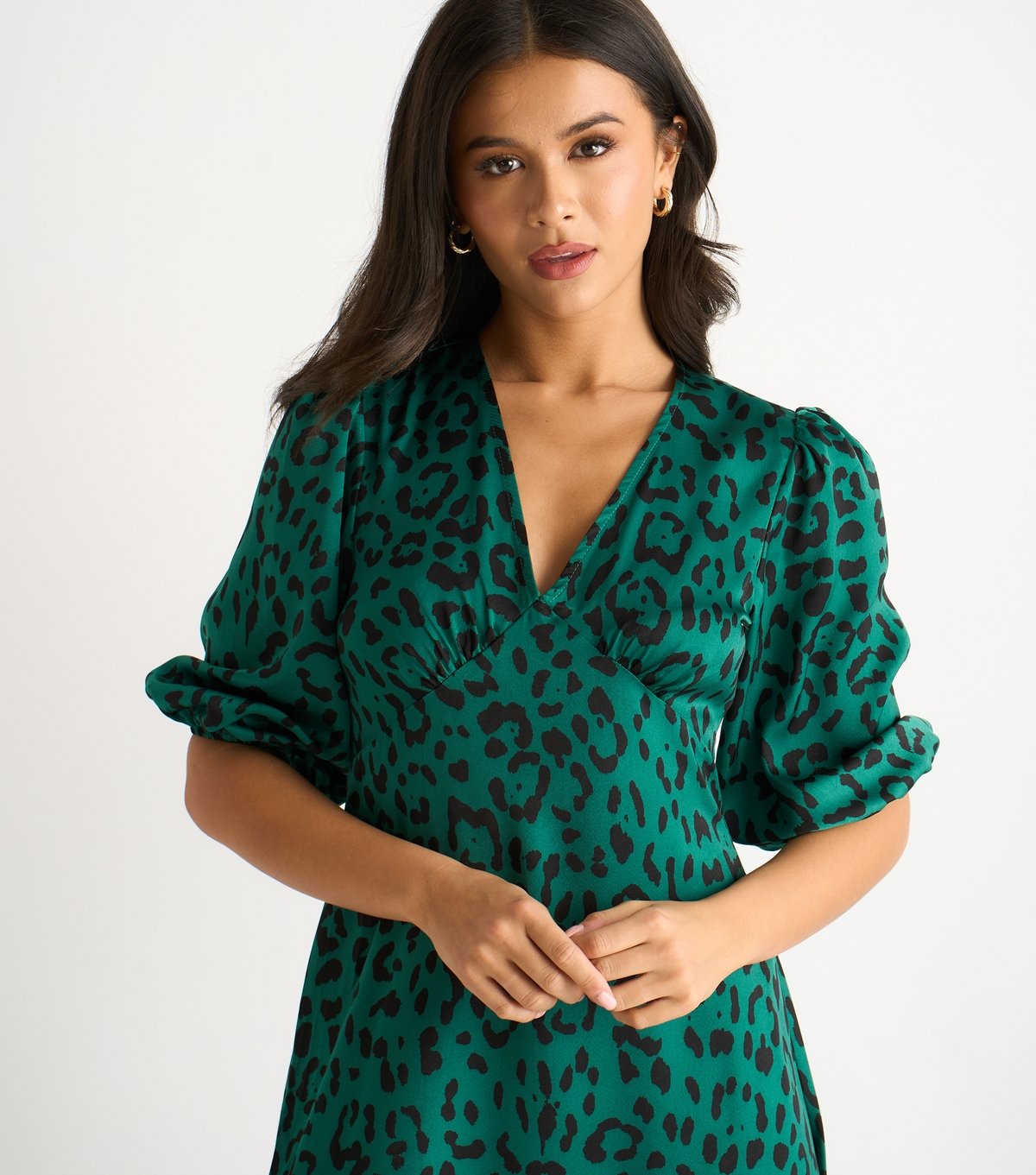 Gini London Women's Dark Green Animal Print Midi Dress Gini London New Look - 2