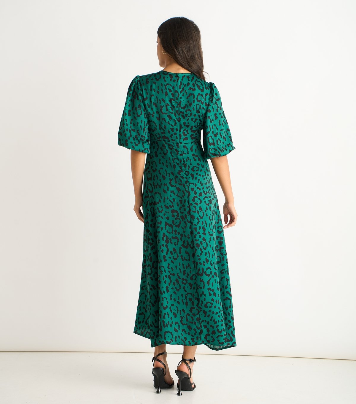 Gini London Women's Dark Green Animal Print Midi Dress Gini London New Look - 4