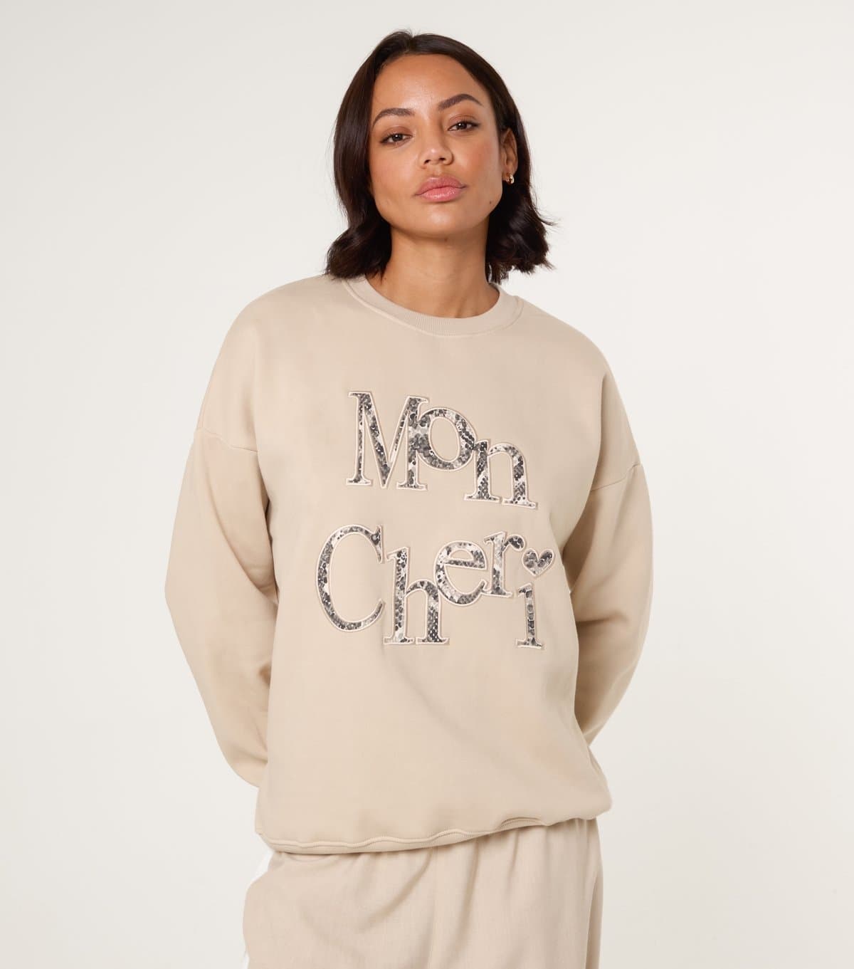 Blue Vanilla Women's Stone Mon Cheri Sweatshirt Blue Vanilla New Look