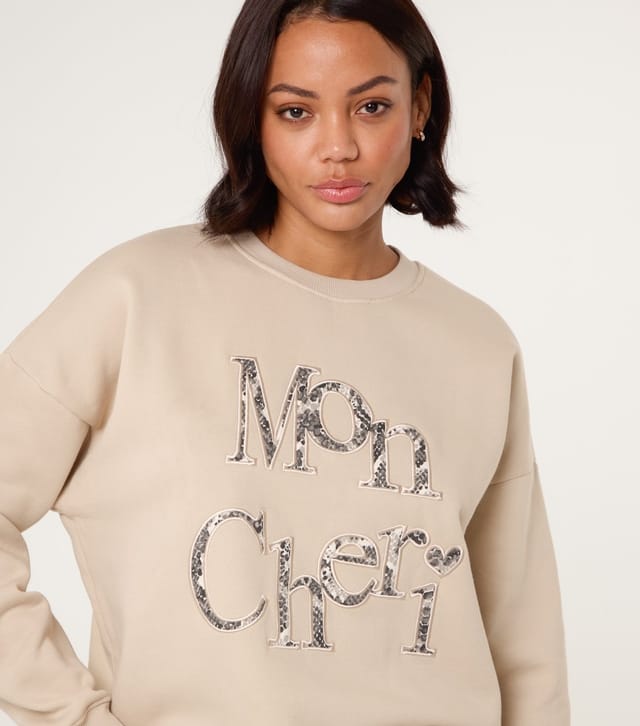 Blue Vanilla Women's Stone Mon Cheri Sweatshirt Blue Vanilla New Look - 3
