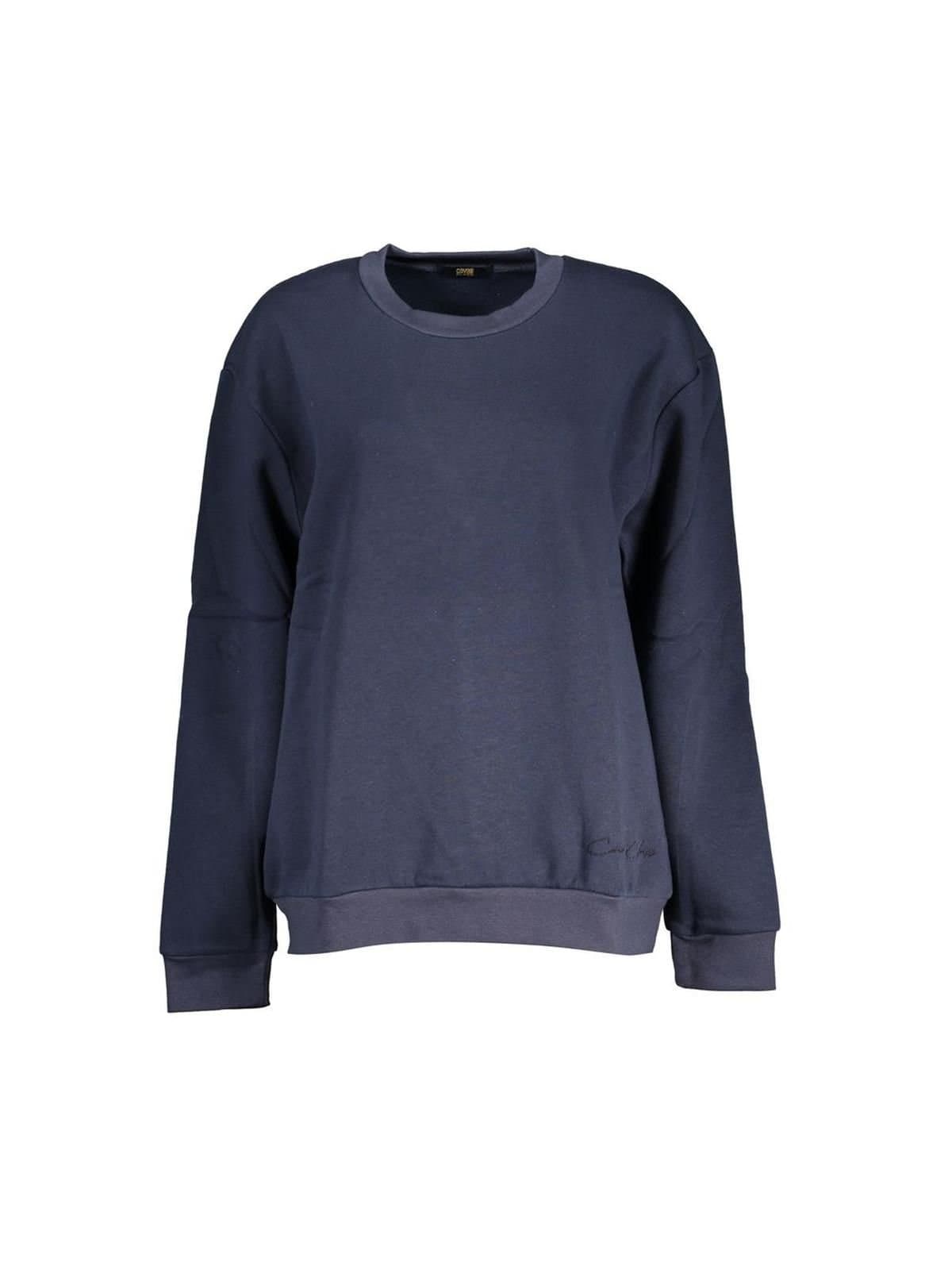 Cavalli Class Cavalli Class Women's Chic Blue Embroidered Fleece Sweatshirt