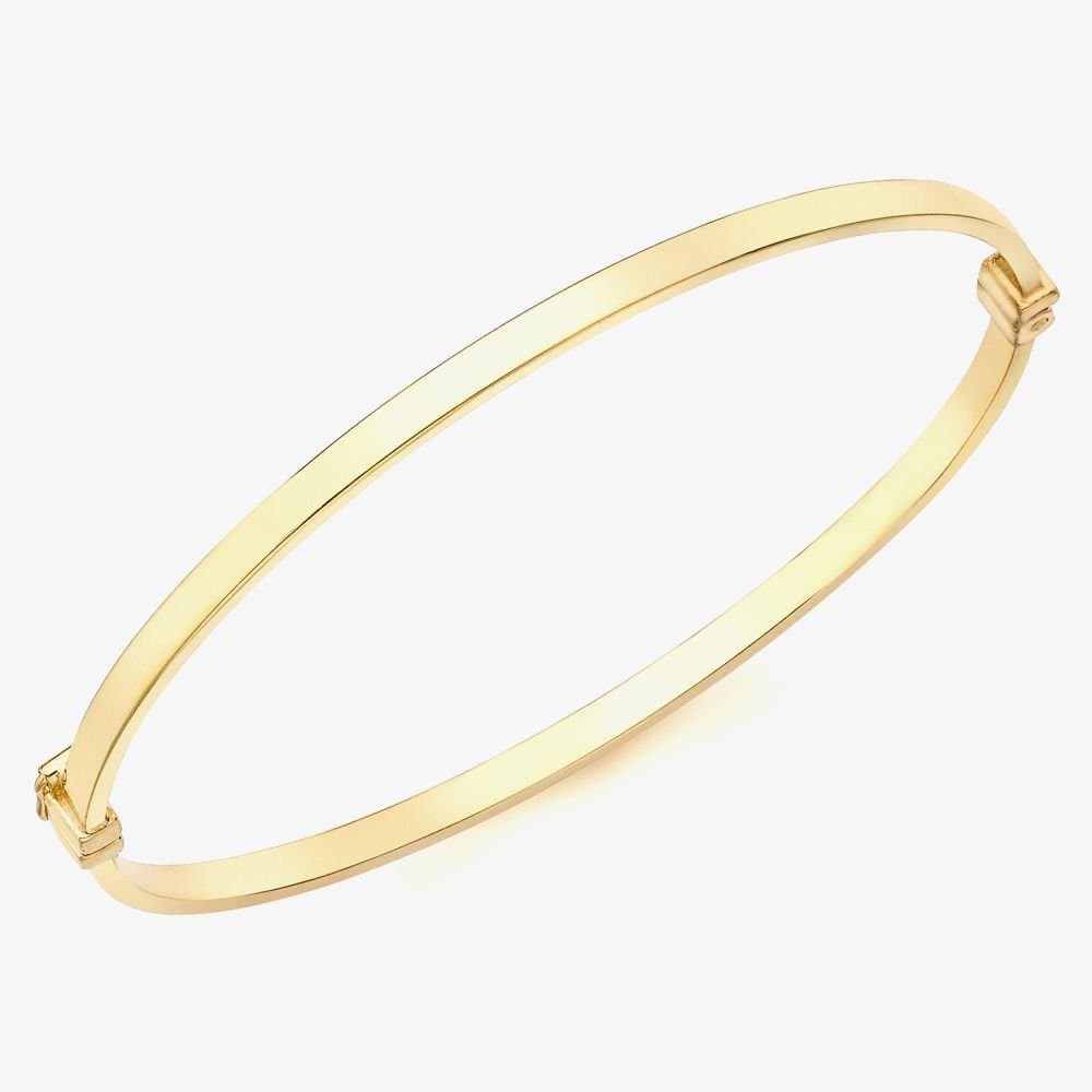 T.H.Baker T.H.Baker Women's 9ct Gold 3mm Rectangular Tube Bangle 1.31.2111